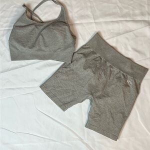AYBL Heather Gray Sports Bra and Shorts Set